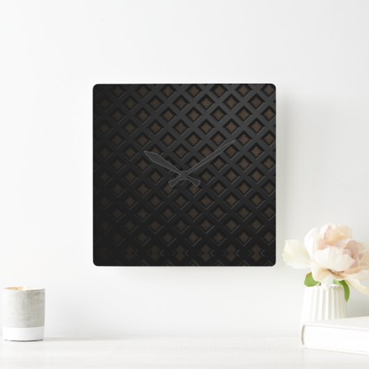 zwart ontwerp vierkante klok (Huis)