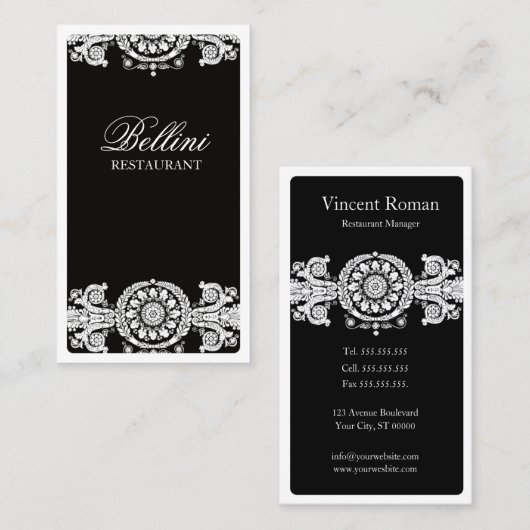  zwart ontwerp visitekaartje (Voorkant / Achterkant)