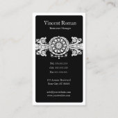 zwart ontwerp visitekaartje (Achterkant)