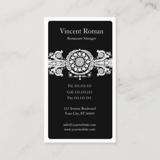  zwart ontwerp visitekaartje (Achterkant)