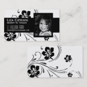 Zwart ontwerp voor business- of mammikaart contactkaartje (Voorkant / Achterkant)