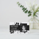 Zwart ontwerp voor business- of mammikaart contactkaartje (Staand voorkant)