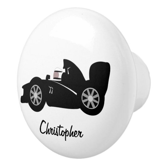 Zwart ontwerp voor raceauto keramische knop (Rechts)