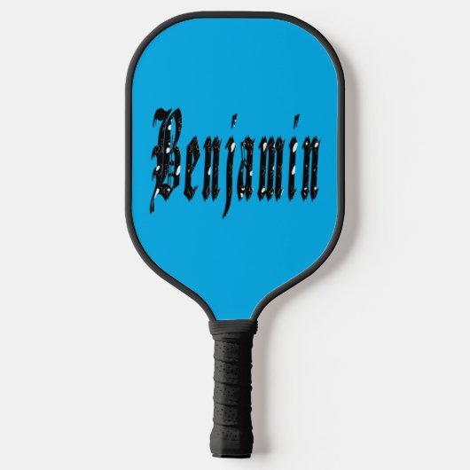 Zwart ontworpen Benjamin naam, Pickleball Paddle (Achterkant)