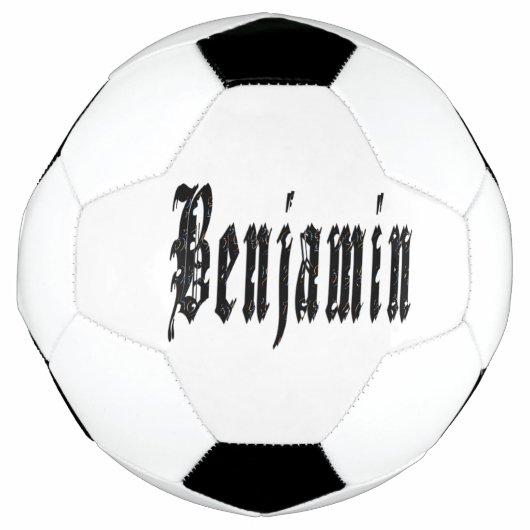 Zwart ontworpen Benjamin naam, voetbal (Voorkant)