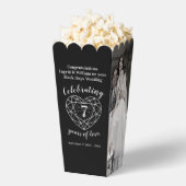 Zwart onyx 7e trouwdag twee foto's bedankdoosjes (Popped)