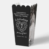 Zwart onyx 7e trouwdag twee foto's bedankdoosjes (Voorkant)