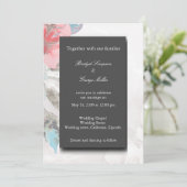 Zwart Onyx Bloemen Wildbloem roos Bruiloft Kaart (Staand voorkant)