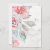 Zwart Onyx Bloemen Wildbloem roos Bruiloft Kaart (Achterkant)