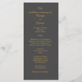 Zwart Onyx Modern  Deco bruiloft programma Programmakaart (Achterkant)