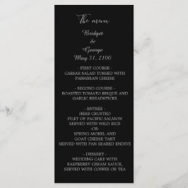 Zwart Onyx Modern  Deco bruiloft programma Programmakaart