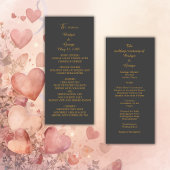 Zwart Onyx Modern  Deco bruiloft programma Programmakaart