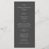 Zwart Onyx Modern  Deco bruiloft Programmakaart (Achterkant)