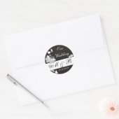 Zwart Onze Bruiloft Monogram Sticker (Envelop)