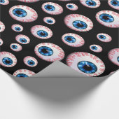 Zwart oogbolpatroon cadeaupapier (Hoek)