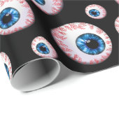 Zwart oogbolpatroon cadeaupapier (Rol Hoek)