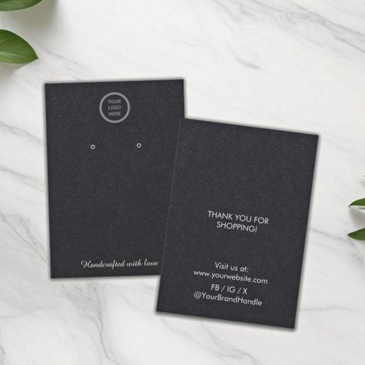 Zwart Oorbel Sieraden Display Kaarten Contactkaartje
