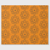 Zwart op Amber Atom Symbolen Cadeaupapier (Vlak)