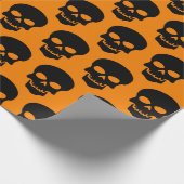 Zwart op Amber Skulls Cadeaupapier (Hoek)
