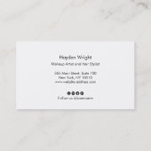 Zwart op Black Modern Brush Beauty Business Visitekaartje (Achterkant)