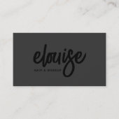 Zwart op Black Modern Brush Beauty Business Visitekaartje (Voorkant)