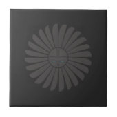 Zwart op Black Sun Tile Tegeltje (Voorkant)