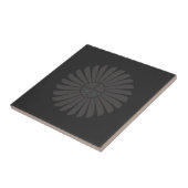 Zwart op Black Sun Tile Tegeltje (Zijkant)