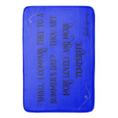 Zwart op Blauw Shakespeare Zal ik vergelijken.. | Badmat (Voorkant Verticaal)