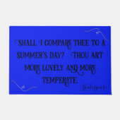 Zwart op Blauw Shakespeare Zal ik vergelijken.. | Deurmat (Voorkant)