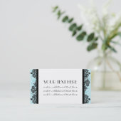 Zwart op Blue Damask Visitekaartje (Staand voorkant)