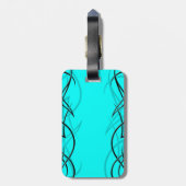 Zwart op Cyaan "Elegance"-Bagagelabel Bagagelabel (Achterkant verticaal)