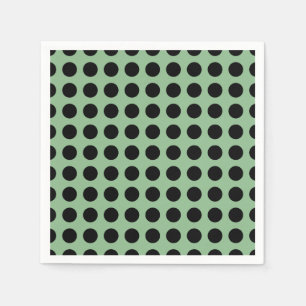 Zwart op Donker Zee Groen Grote H. Polka Dots Papi Servet