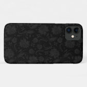 Zwart Op Donkergrijs Bloemen Damasks 2 Case-Mate iPhone Case (Achterkant (horizontaal))