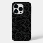 Zwart op donkergrijs  damasks Case-Mate iPhone case (Achterkant)