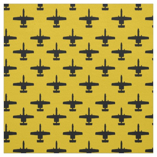 Zwart op geel A-10 Warthog Attack Jet Pattern Stof (Swatch)