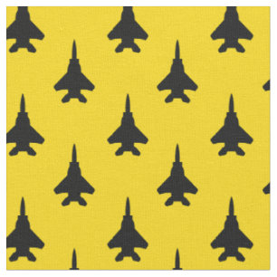 Zwart op geel Strike Eagle Fighter Jet Pattern Stof