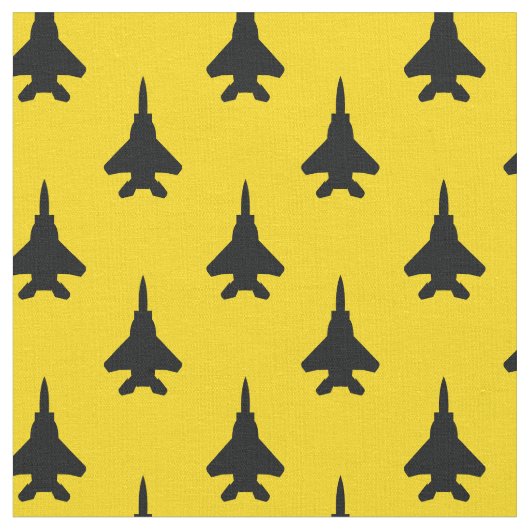 Zwart op geel Strike Eagle Fighter Jet Pattern Stof (Close Up)