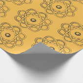 Zwart op Gele Atom Symbolen Cadeaupapier (Hoek)