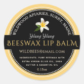 ZWART OP GELE bijenwas Lip Balm Label (Voorkant)