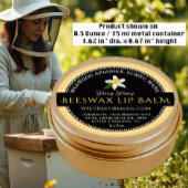 ZWART OP GELE bijenwas Lip Balm Label