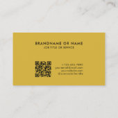 Zwart op Gold | Minimale Elegant QR-code Visitekaartje (Achterkant)