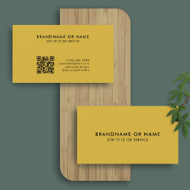 Zwart op Gold | Minimale Elegant QR-code Visitekaartje
