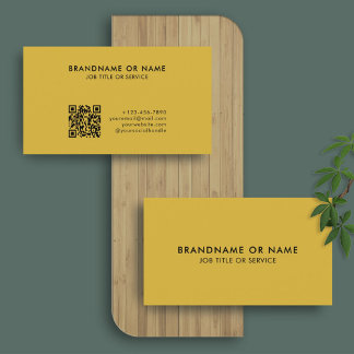 Zwart op Gold | Minimale Elegant QR-code Visitekaartje