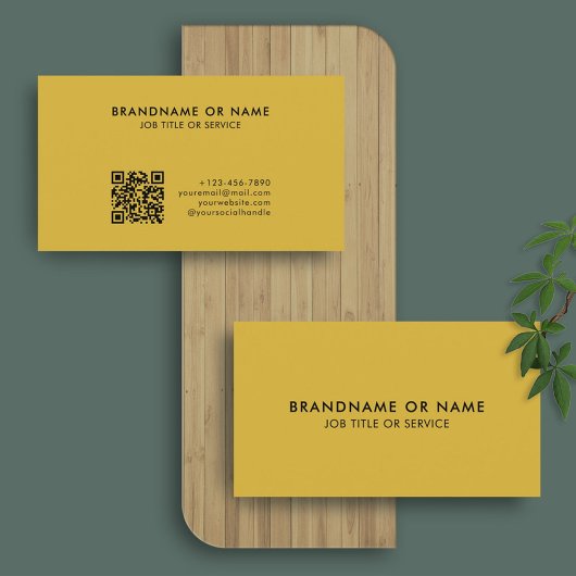 Zwart op Gold | Minimale Elegant QR-code Visitekaartje