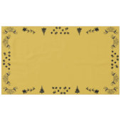 Zwart op Goud Vrolijk Kerstfeest | Groot Tafelkleed (Voorkant (Horizontaal))