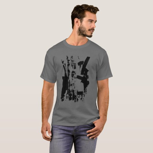 Zwart op grijs - Kunstserie T-shirt (Voorkant volledig)