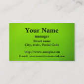 Zwart op groen voor zwart visitekaartje (Achterkant)