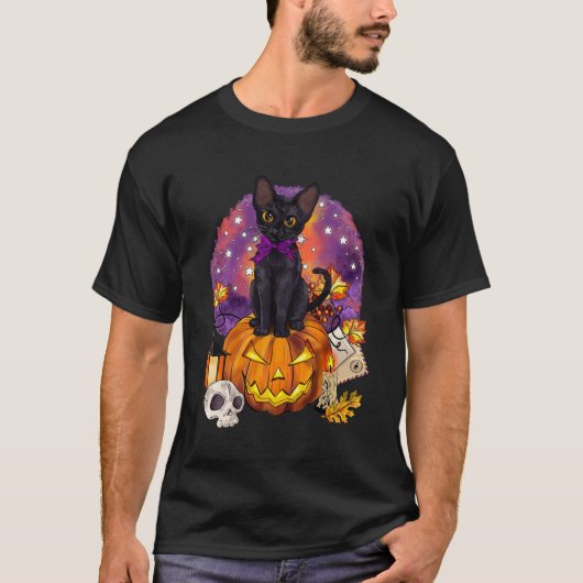 zwart op Halloween T-shirt (Voorkant)