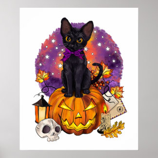 zwart op hallowen poster