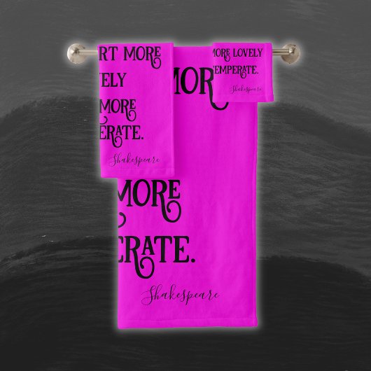 Zwart op Hot Pink Shakespeare Moet ik vergelijken. Bad Handdoek